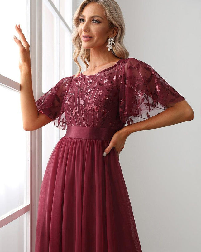 Haven | A-Line Ruffle Sleeve Wedding Guest Dress