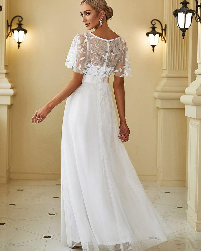 Haven | A-Line Ruffle Sleeve Wedding Guest Dress