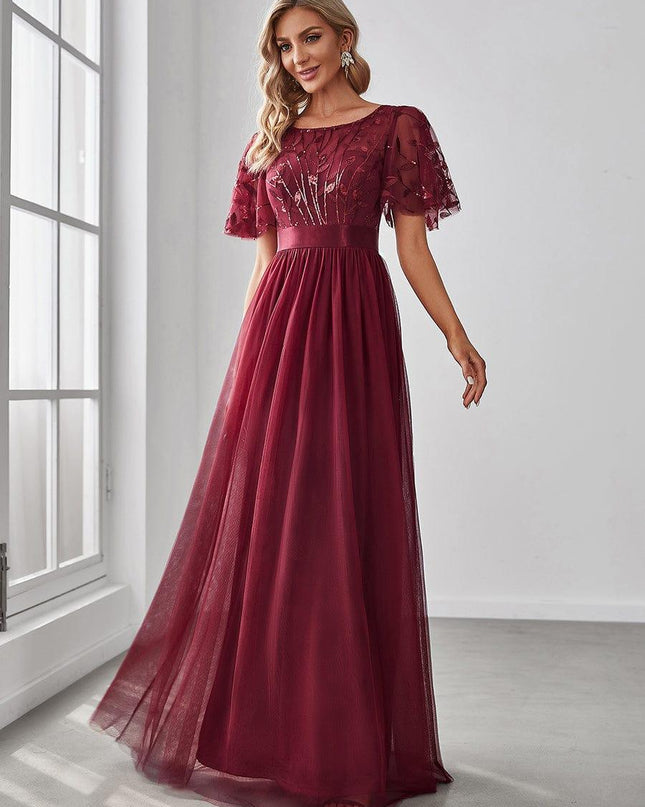 Haven | A-Line Ruffle Sleeve Wedding Guest Dress
