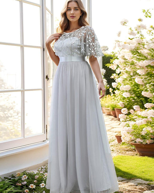 Haven | A-Line Ruffle Sleeve Wedding Guest Dress