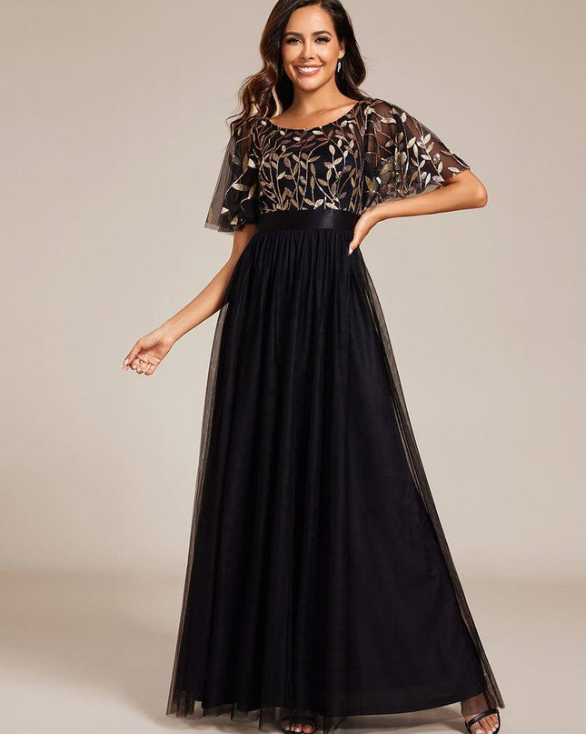 Haven | A-Line Ruffle Sleeve Wedding Guest Dress
