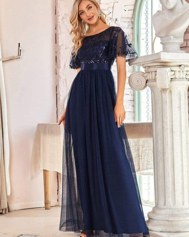 Haven | A-Line Ruffle Sleeve Wedding Guest Dress