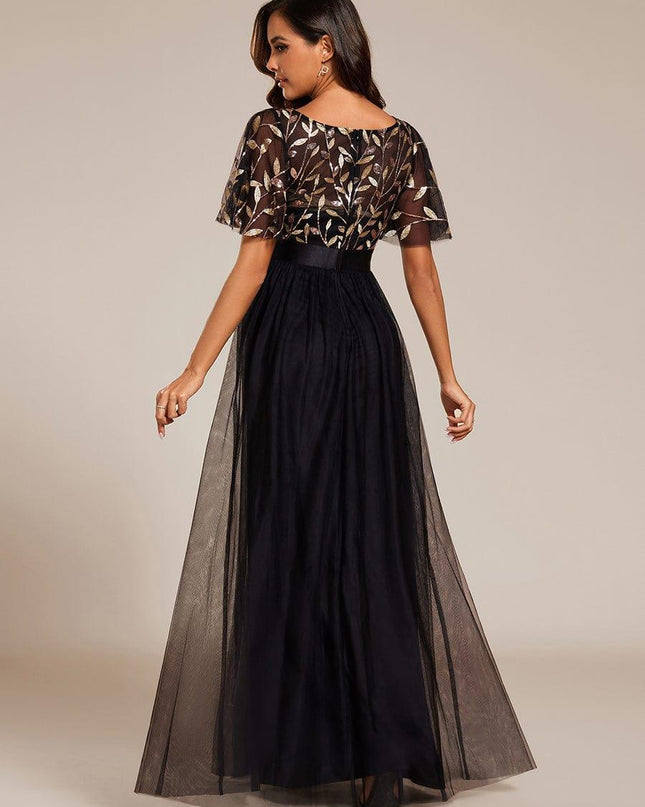 Haven | A-Line Ruffle Sleeve Wedding Guest Dress