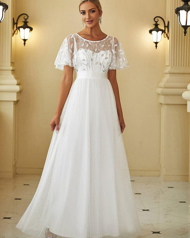 Haven | A-Line Ruffle Sleeve Wedding Guest Dress