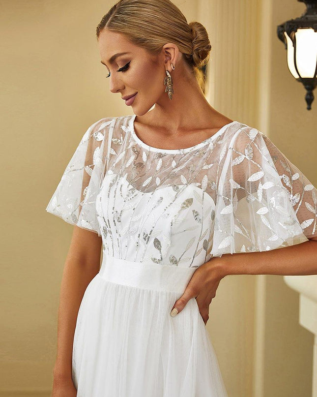 Haven | A-Line Ruffle Sleeve Wedding Guest Dress