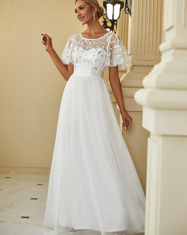 Haven | A-Line Ruffle Sleeve Wedding Guest Dress