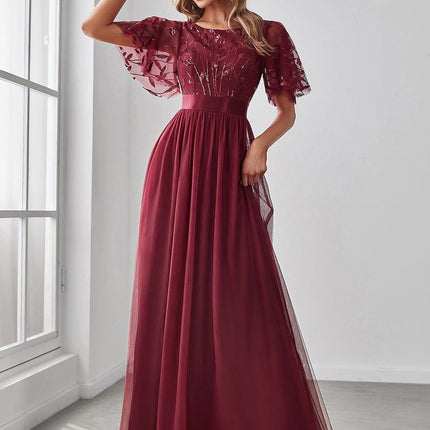 Haven | A-Line Ruffle Sleeve Wedding Guest Dress