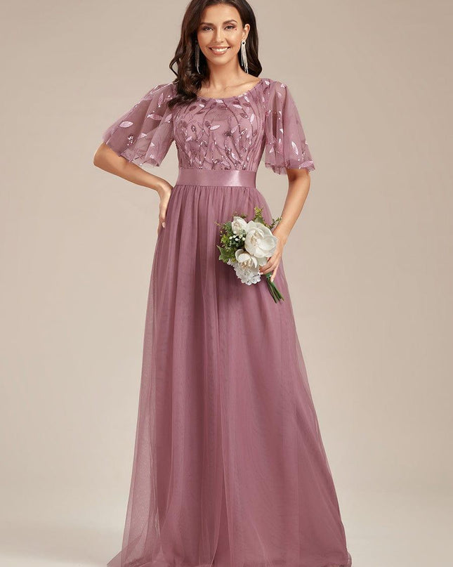 Haven | A-Line Ruffle Sleeve Wedding Guest Dress