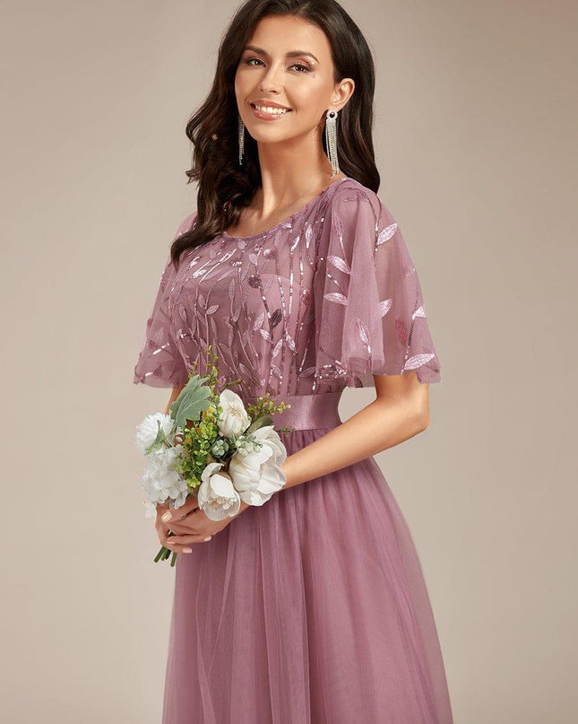 Haven | A-Line Ruffle Sleeve Wedding Guest Dress