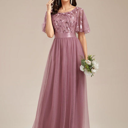 Haven | A-Line Ruffle Sleeve Wedding Guest Dress