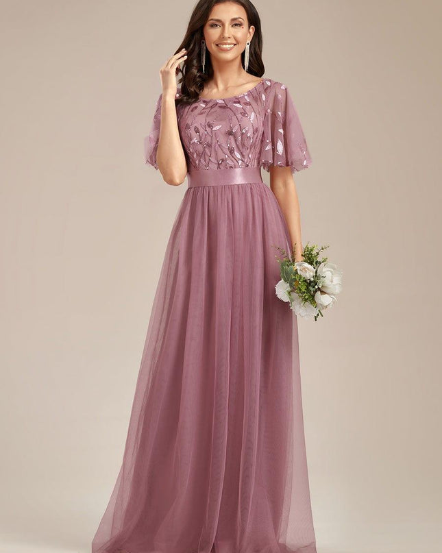 Haven | A-Line Ruffle Sleeve Wedding Guest Dress