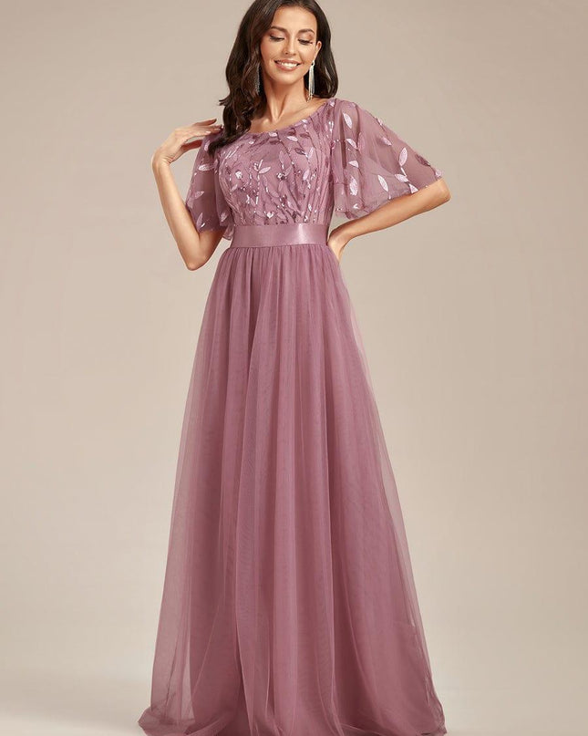 Haven | A-Line Ruffle Sleeve Wedding Guest Dress