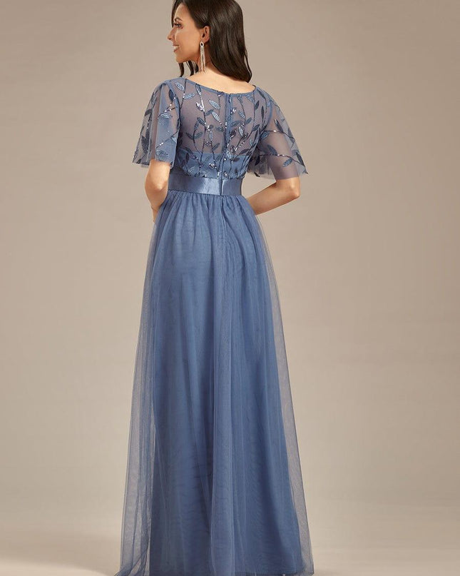Haven | A-Line Ruffle Sleeve Wedding Guest Dress