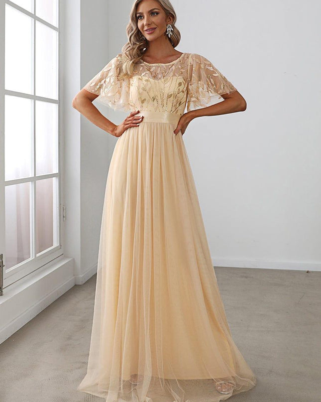 Haven | A-Line Ruffle Sleeve Wedding Guest Dress