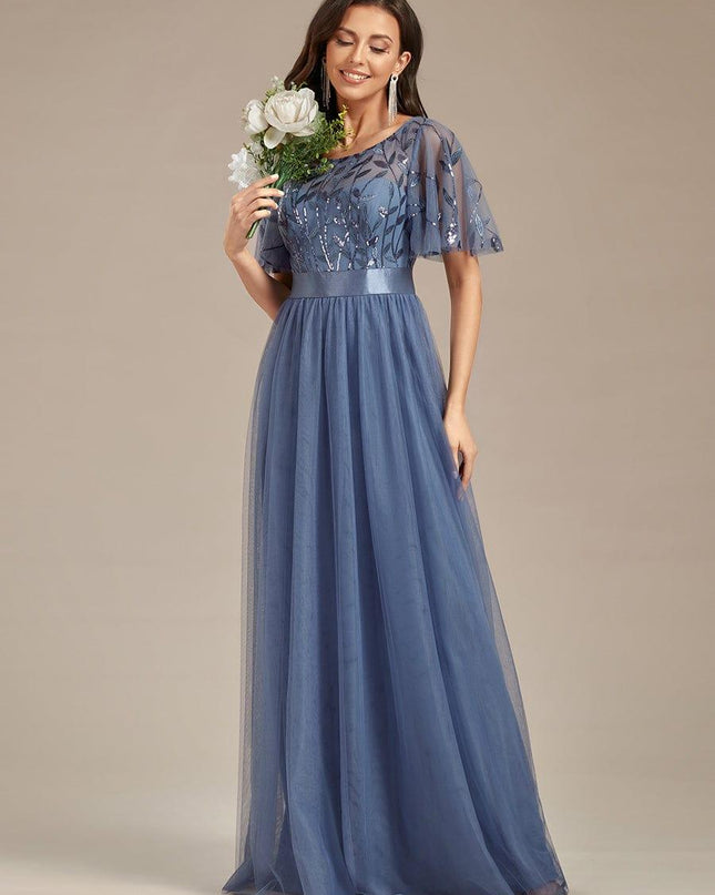 Haven | A-Line Ruffle Sleeve Wedding Guest Dress