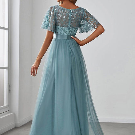 Haven | A-Line Ruffle Sleeve Wedding Guest Dress