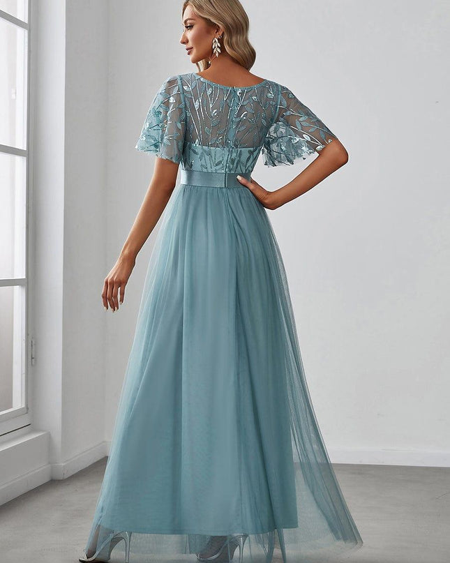 Haven | A-Line Ruffle Sleeve Wedding Guest Dress