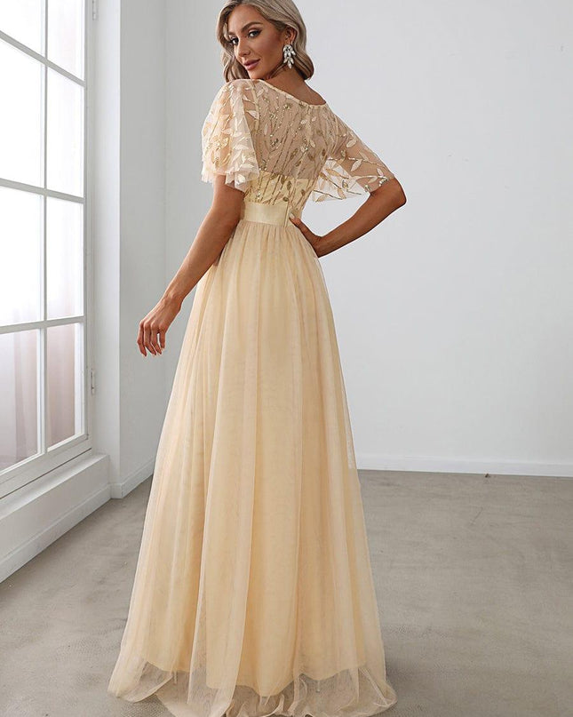 Haven | A-Line Ruffle Sleeve Wedding Guest Dress