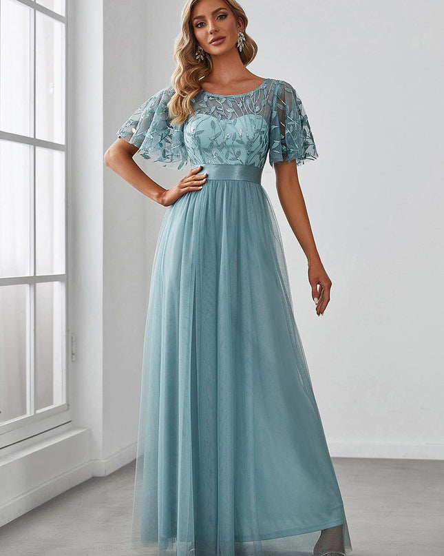 Haven | A-Line Ruffle Sleeve Wedding Guest Dress