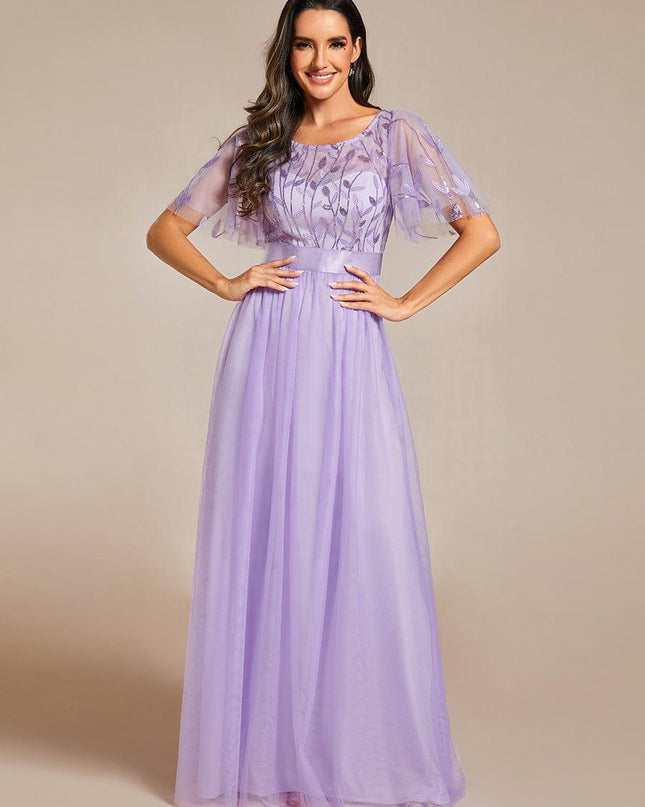 Haven | A-Line Ruffle Sleeve Wedding Guest Dress