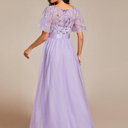 Haven | A-Line Ruffle Sleeve Wedding Guest Dress