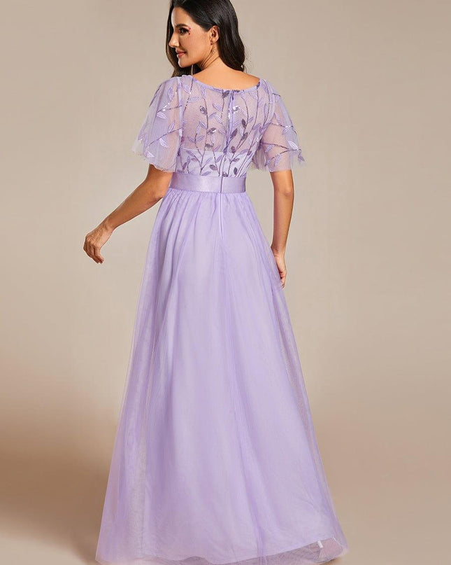 Haven | A-Line Ruffle Sleeve Wedding Guest Dress