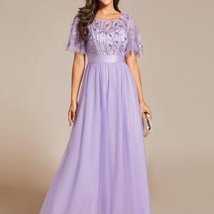 Haven | A-Line Ruffle Sleeve Wedding Guest Dress