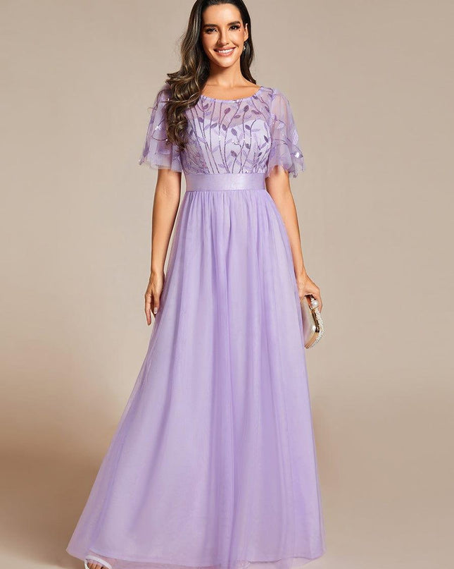 Haven | A-Line Ruffle Sleeve Wedding Guest Dress