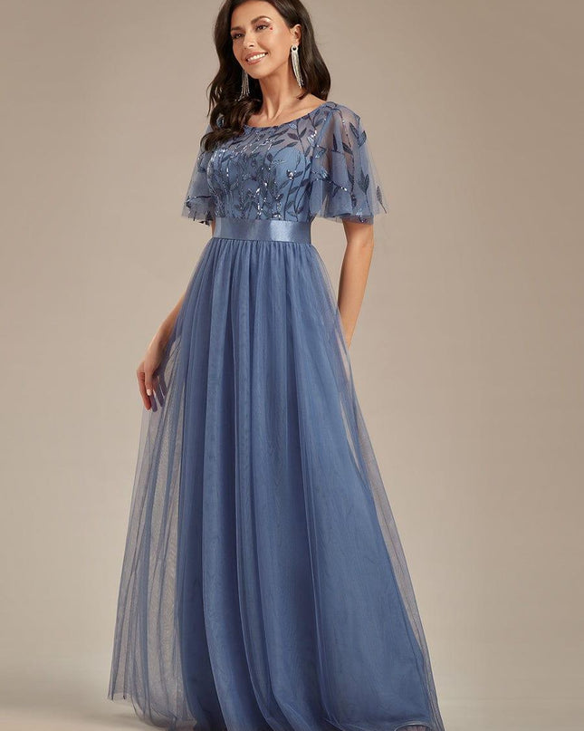 Haven | A-Line Ruffle Sleeve Wedding Guest Dress