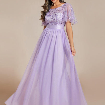 Haven | A-Line Ruffle Sleeve Wedding Guest Dress