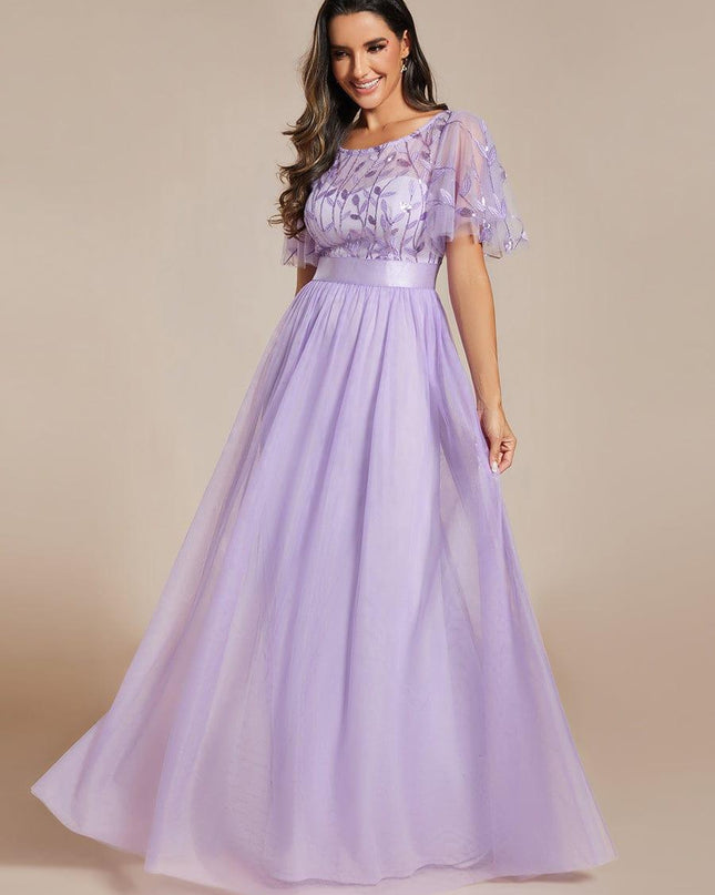 Haven | A-Line Ruffle Sleeve Wedding Guest Dress