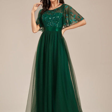 Haven | A-Line Ruffle Sleeve Wedding Guest Dress