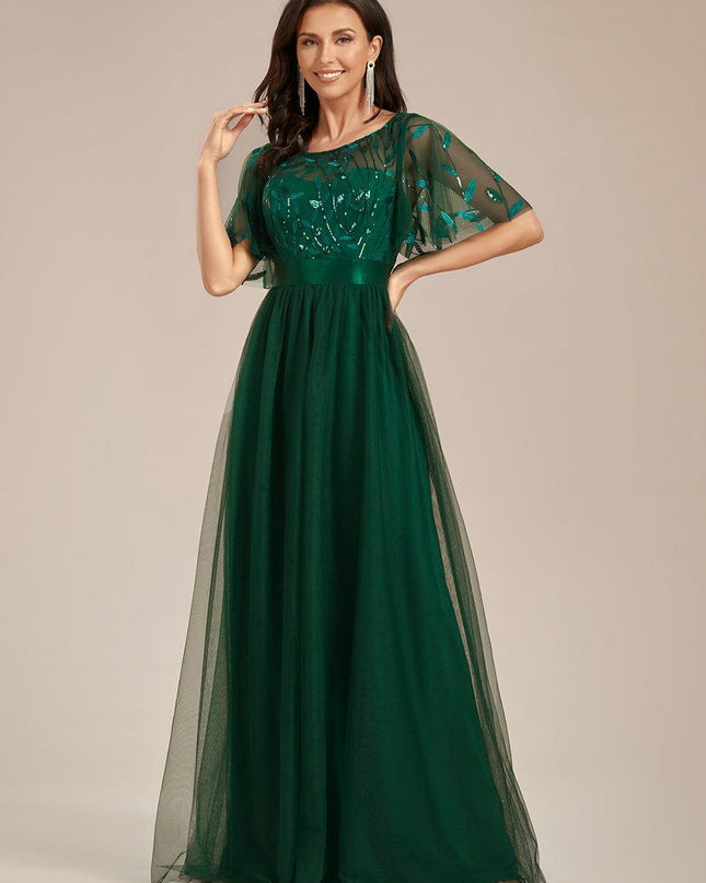 Haven | A-Line Ruffle Sleeve Wedding Guest Dress