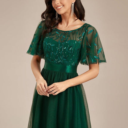 Haven | A-Line Ruffle Sleeve Wedding Guest Dress