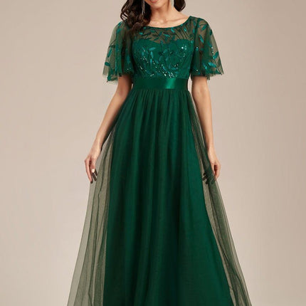 Haven | A-Line Ruffle Sleeve Wedding Guest Dress
