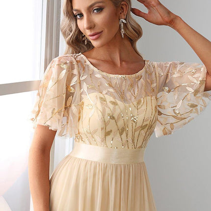 Haven | A-Line Ruffle Sleeve Wedding Guest Dress