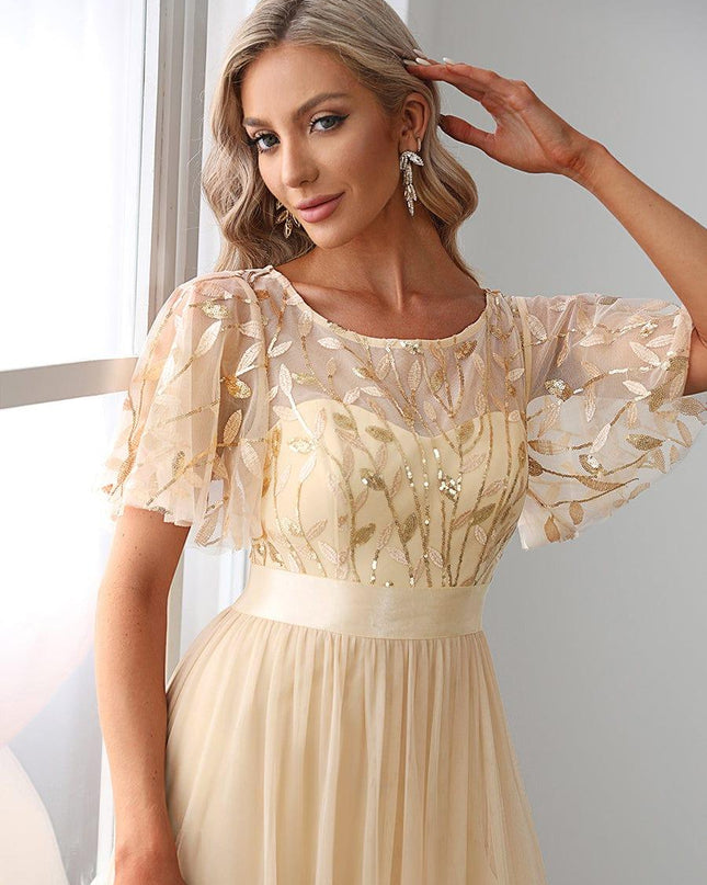 Haven | A-Line Ruffle Sleeve Wedding Guest Dress