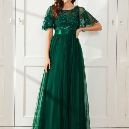 Haven | A-Line Ruffle Sleeve Wedding Guest Dress