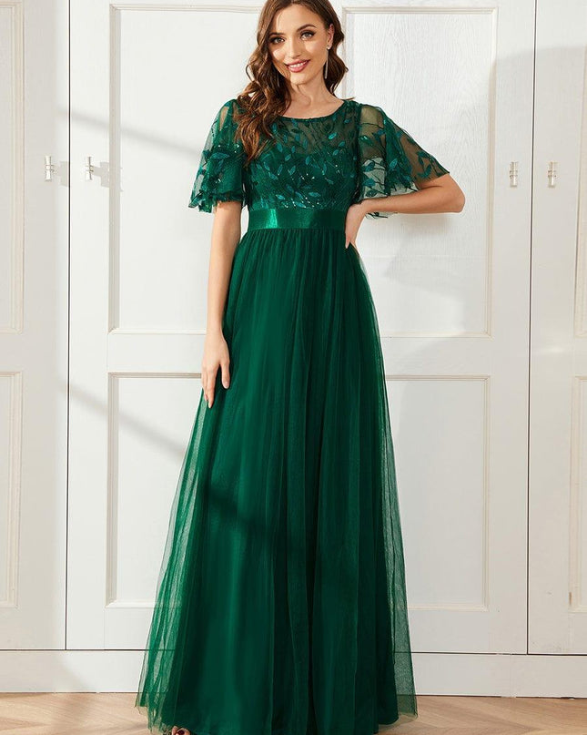 Haven | A-Line Ruffle Sleeve Wedding Guest Dress