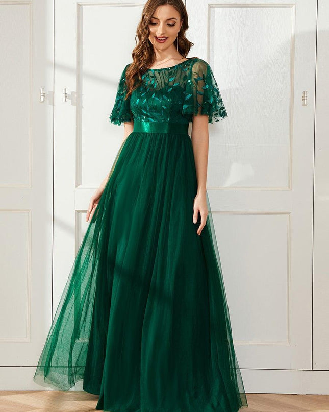 Haven | A-Line Ruffle Sleeve Wedding Guest Dress