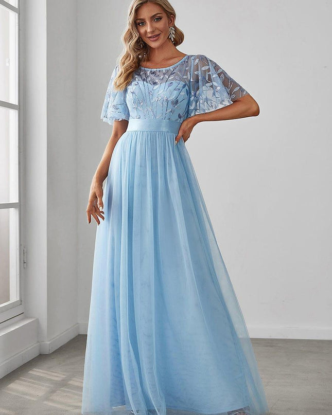 Haven | A-Line Ruffle Sleeve Wedding Guest Dress