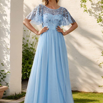 Haven | A-Line Ruffle Sleeve Wedding Guest Dress