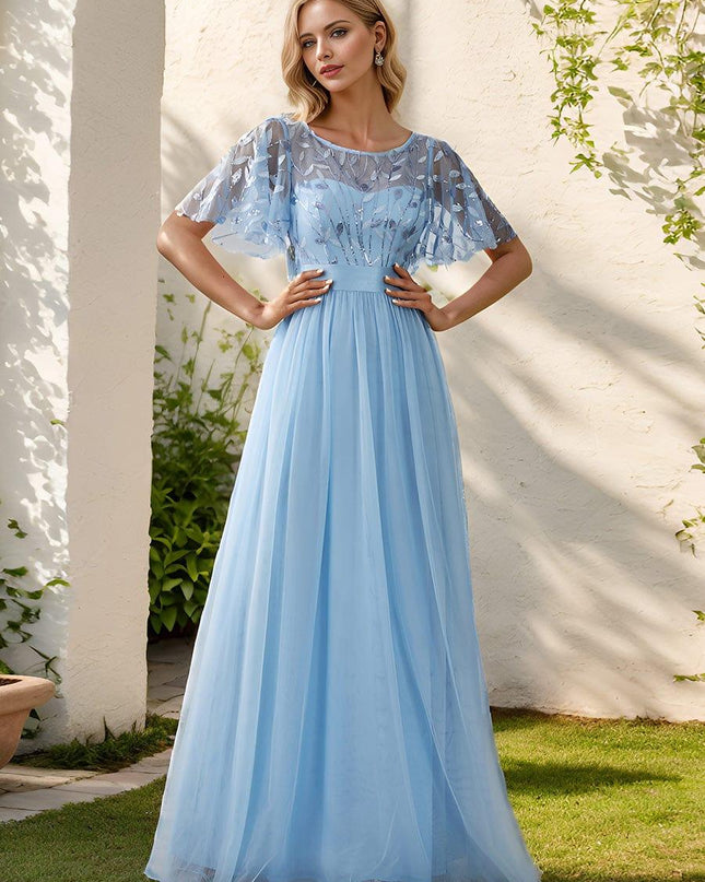 Haven | A-Line Ruffle Sleeve Wedding Guest Dress