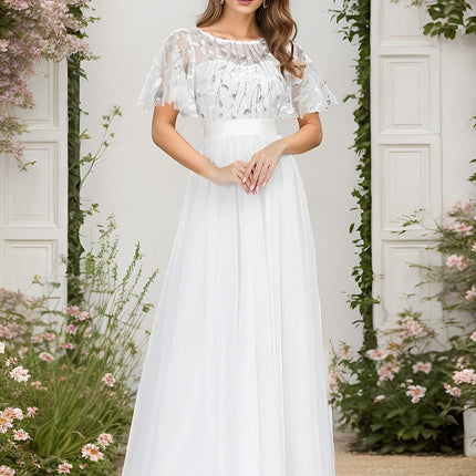 Haven | A-Line Ruffle Sleeve Wedding Guest Dress