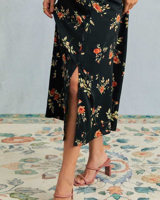 Hayden | Slim Fit V Neck Floral Maxi Dress Summer Dress