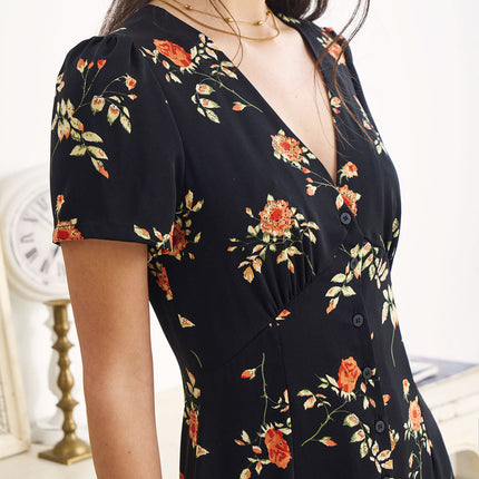 Hayden | Slim Fit V Neck Floral Maxi Dress Summer Dress