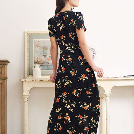 Hayden | Slim Fit V Neck Floral Maxi Dress Summer Dress