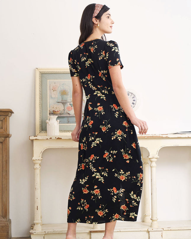 Hayden | Slim Fit V Neck Floral Maxi Dress Summer Dress