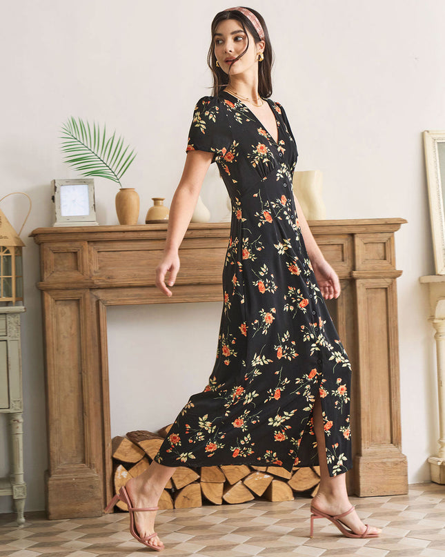 Hayden | Slim Fit V Neck Floral Maxi Dress Summer Dress
