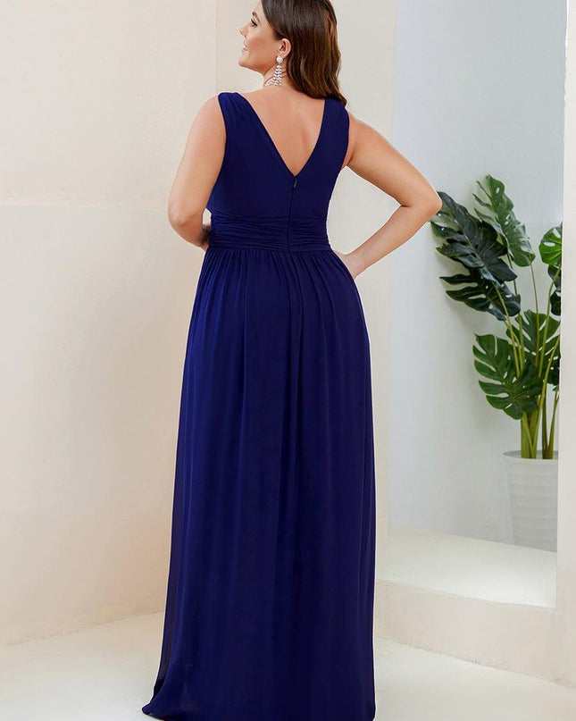 Hazel | V Neck Pleated Chiffon Wedding Guest Dress
